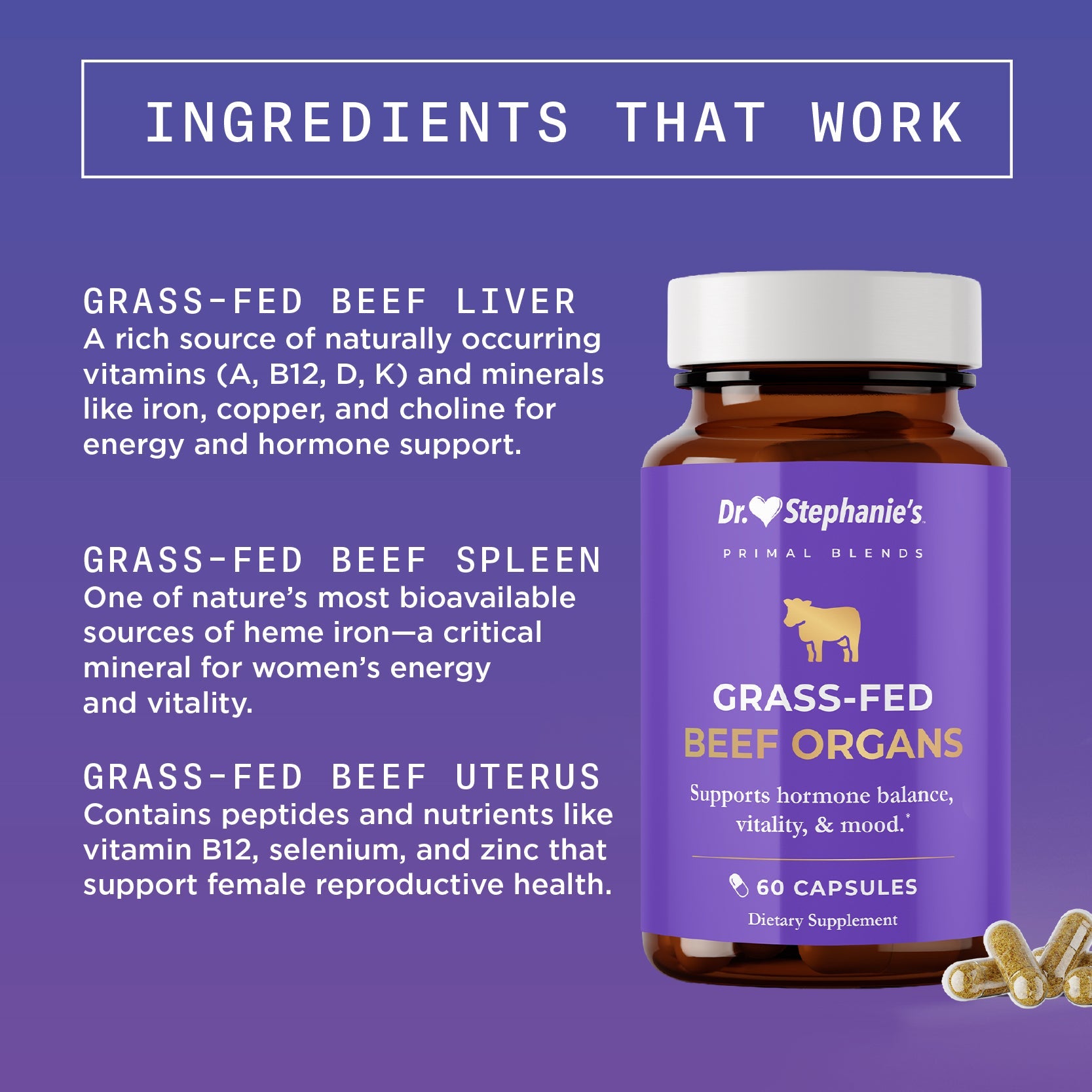Primal Grassfed Beef Organs Dr. Stephanie's