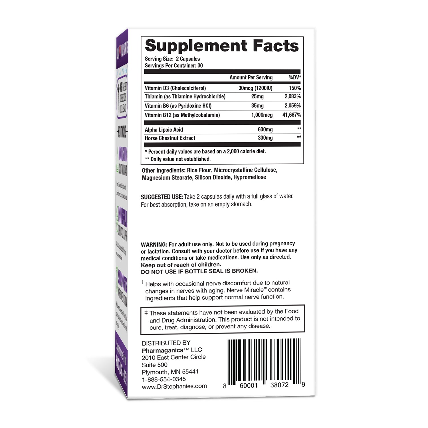 Nerve Miracle - Buy 3 Get 1 FREE! *4 bottle bundle/4 month supply* Dr. Stephanie's
