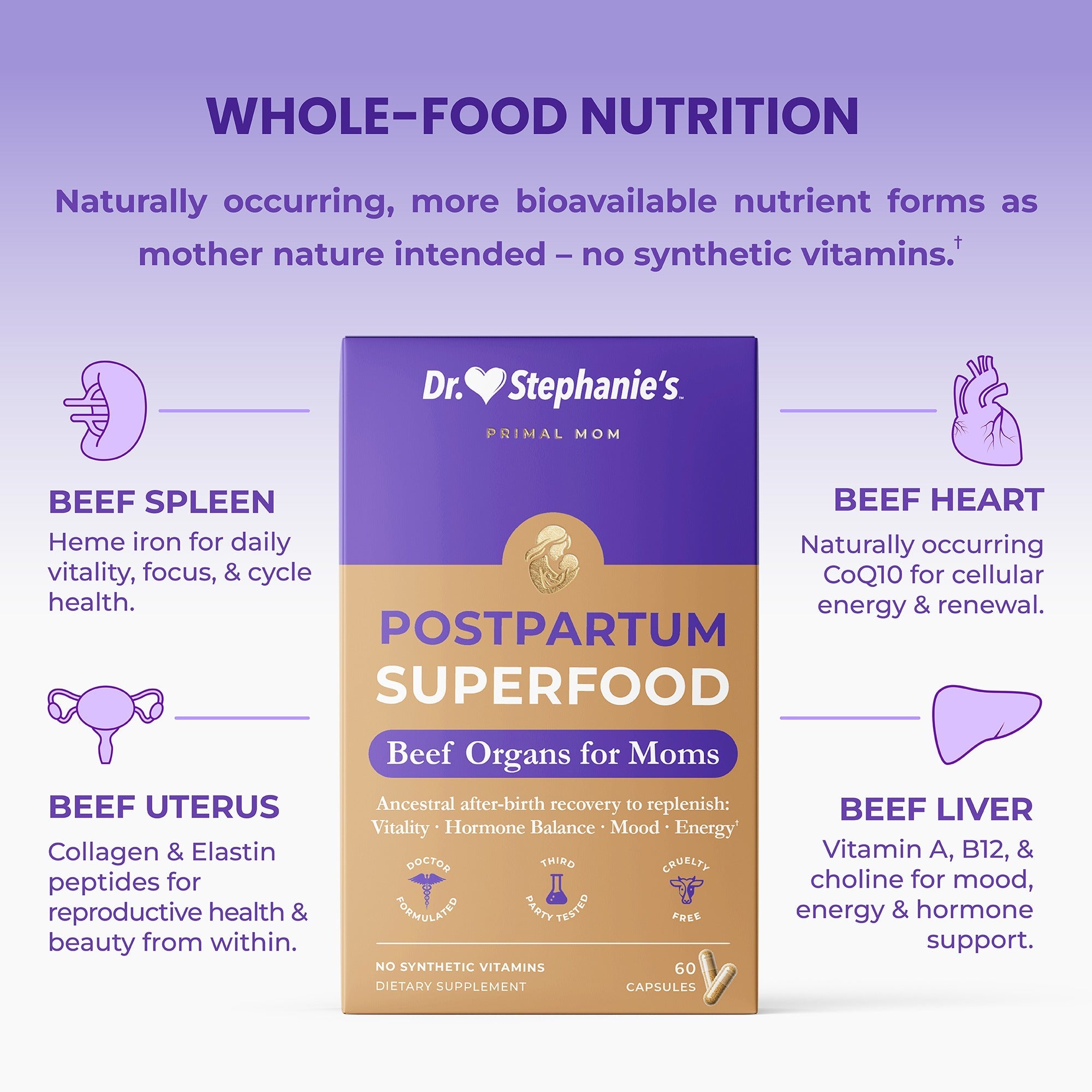 Primal Moms Beef Organs - Postpartum Superfood Dr. Stephanie's