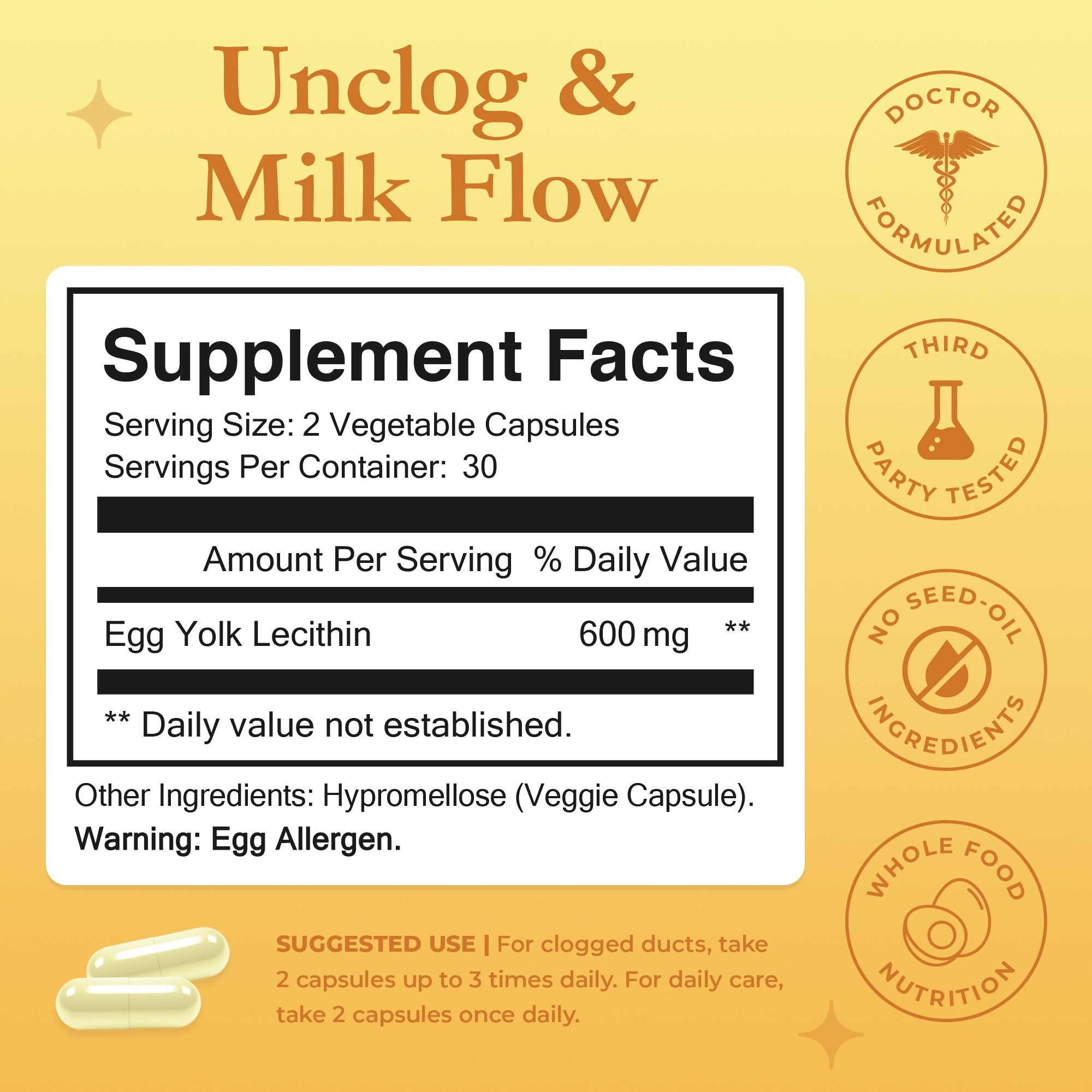 Unclog & Milk Flow - Egg Yolk Lecithin