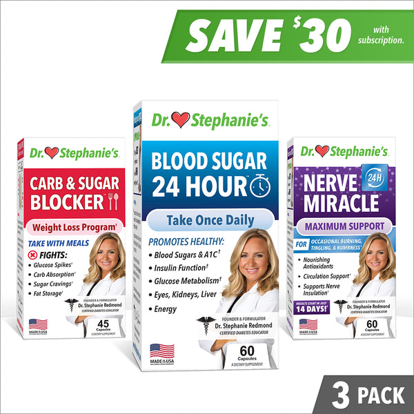 Complete Blood Sugar + Nerve Support Bundle (Triple Pack) Dr. Stephanie's
