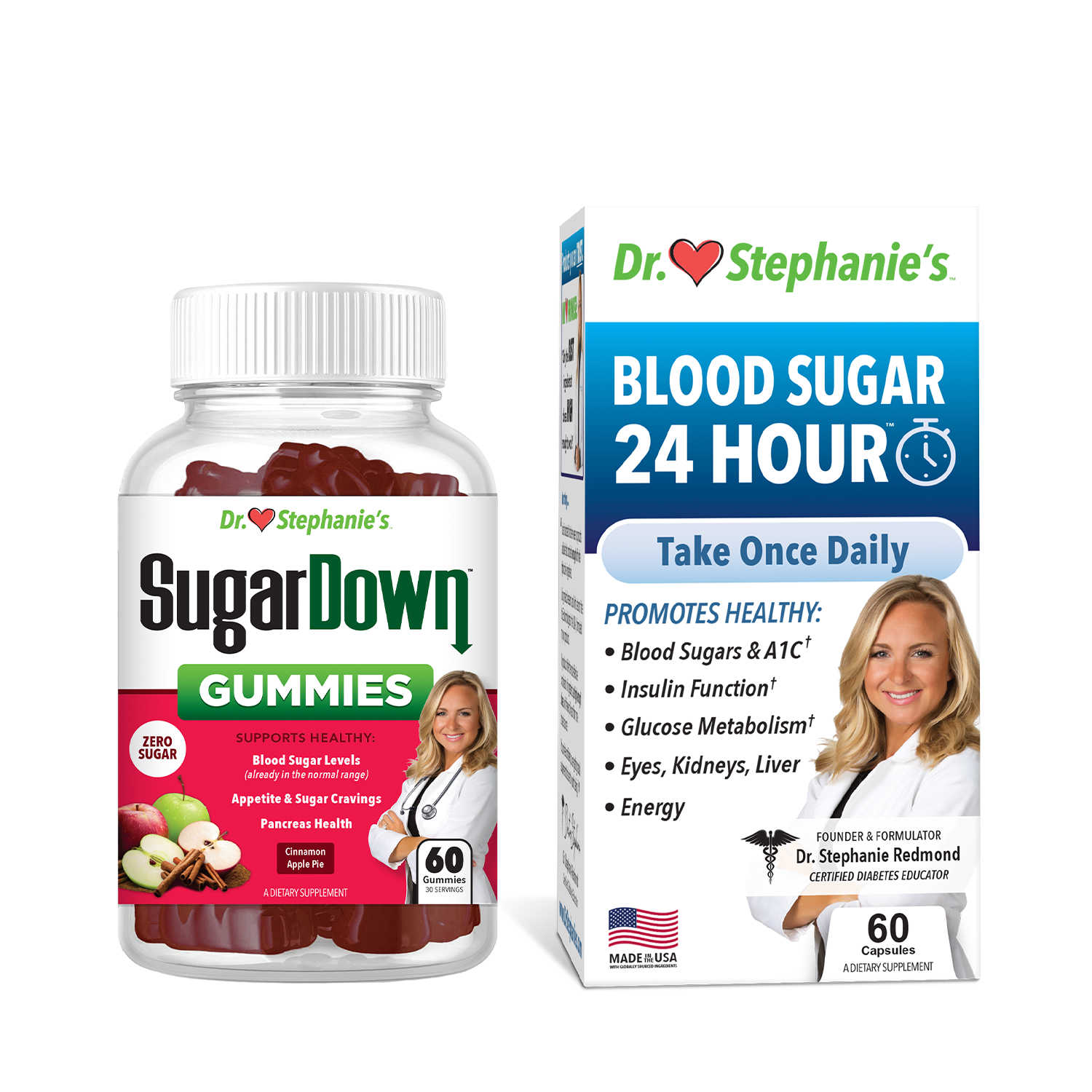 SugarDown Gummies & Blood Sugar 24 Hour Bundle Dr. Stephanie's