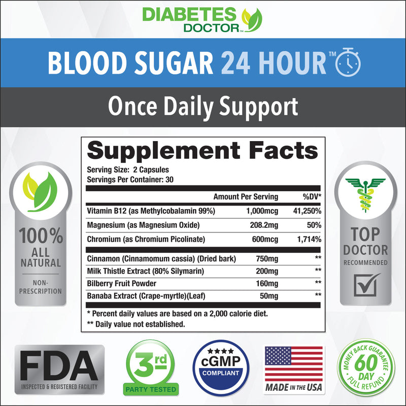 A1C DOUBLE PACK! Blood Sugar 24 Hour Support + Carb & Sugar Blocker Dr. Stephanie's