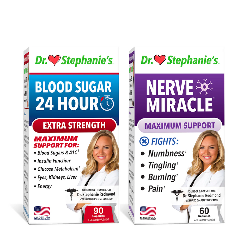 Extra-Strength Blood Sugar 24 Hour + Nerve Miracle Bundle Dr. Stephanie's