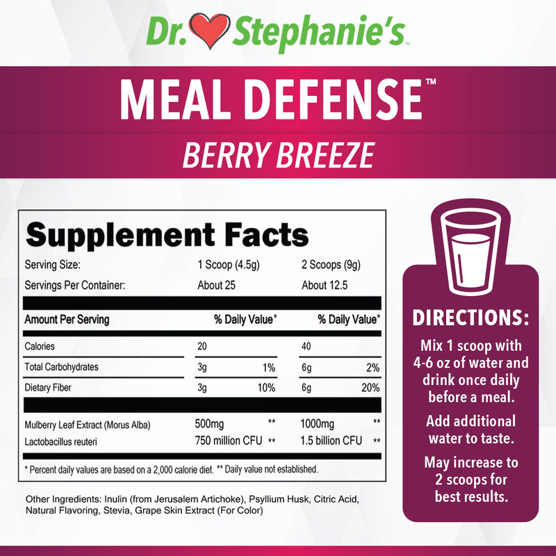 Meal Defense Drink Mix - Berry Breeze + Probiotics Dr. Stephanie's