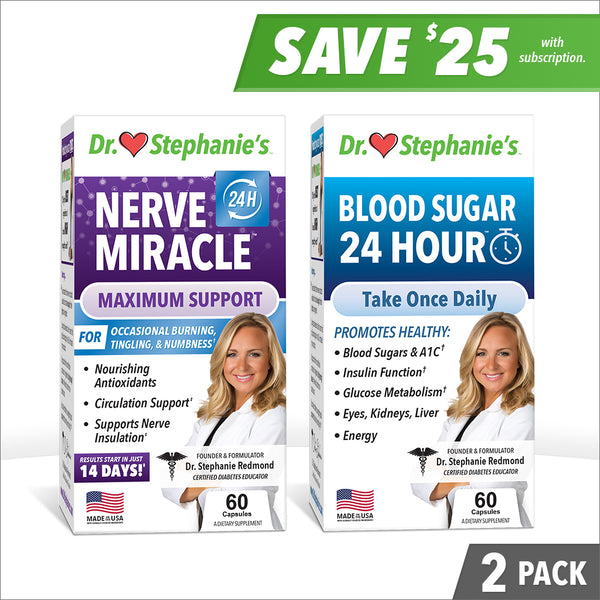Bundle Pack - 24 Hour Blood Sugar + Nerve Miracle Dr. Stephanie's